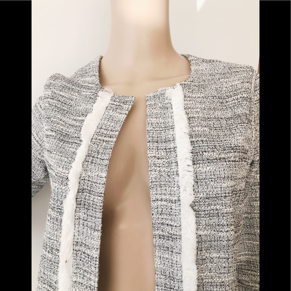 Club Monaco gray white collarless jacket blazer S - Picture 3 of 6
